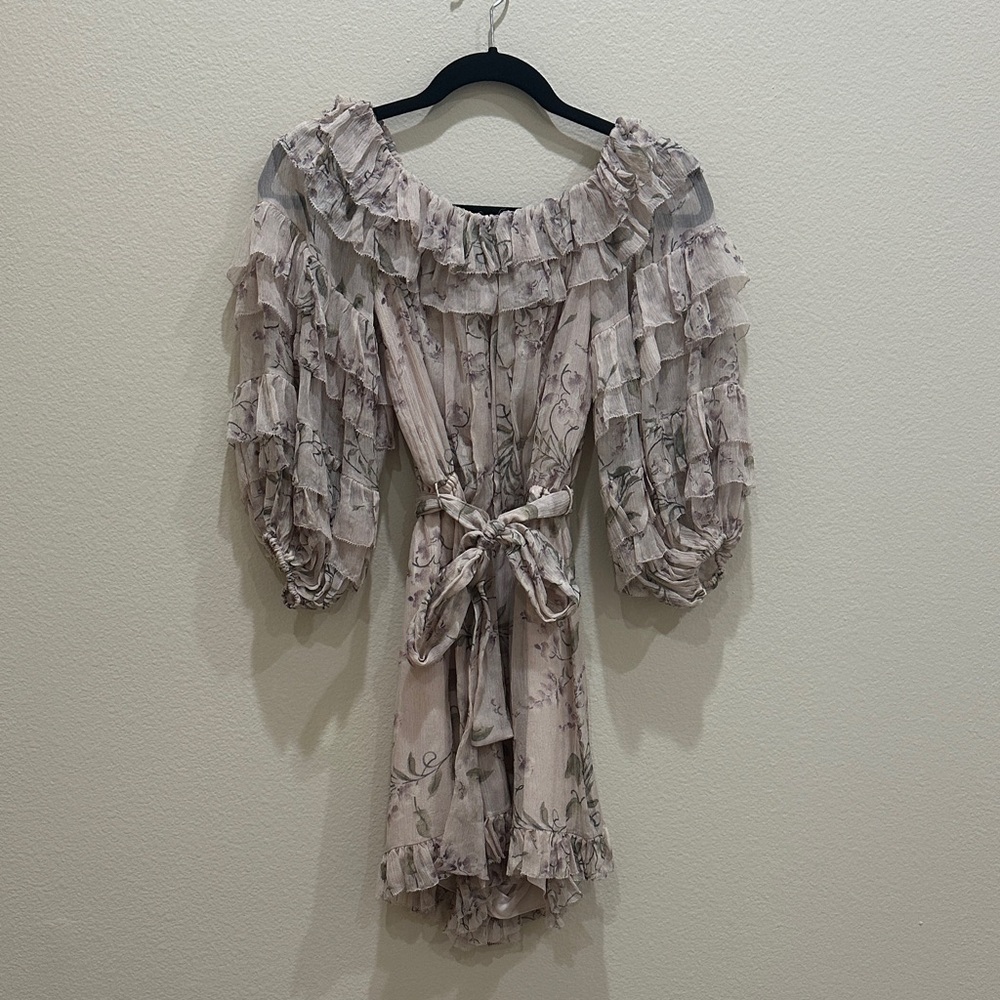 Zimmermann Blush Pink Ruffle Dress